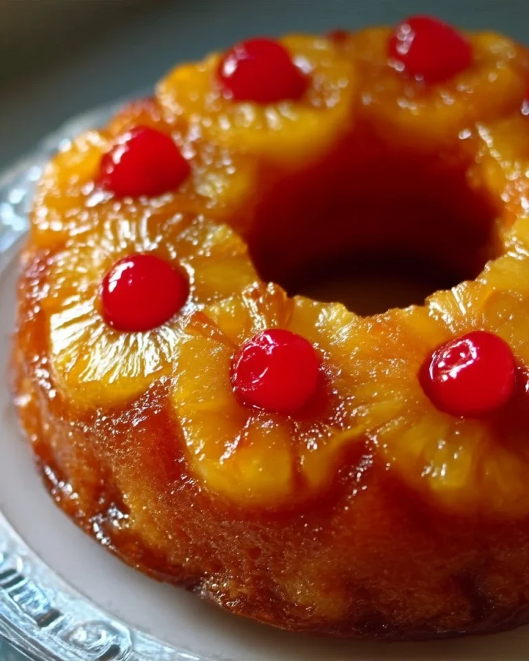 Couronne renversée aux ananas décorée sur une assiette