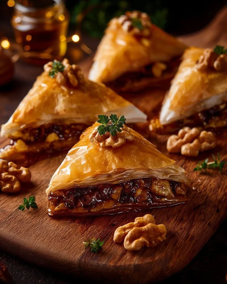 Brie croustillant avec miel et noix sur une assiette