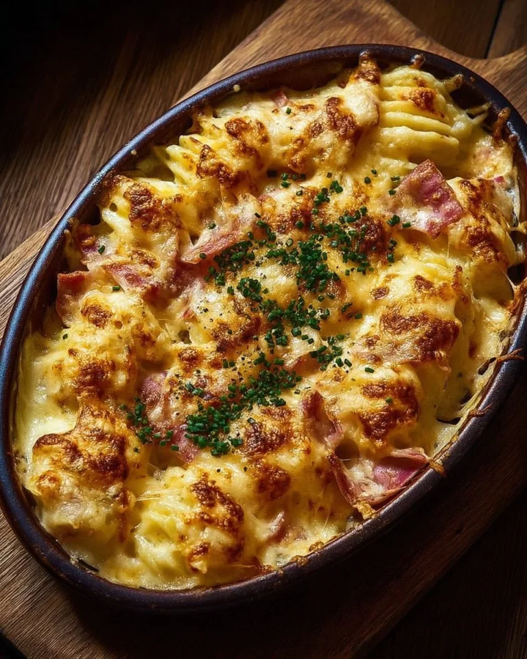 Croziflette Savoyarde avec crozets, fromage et crème dans un plat savoureux