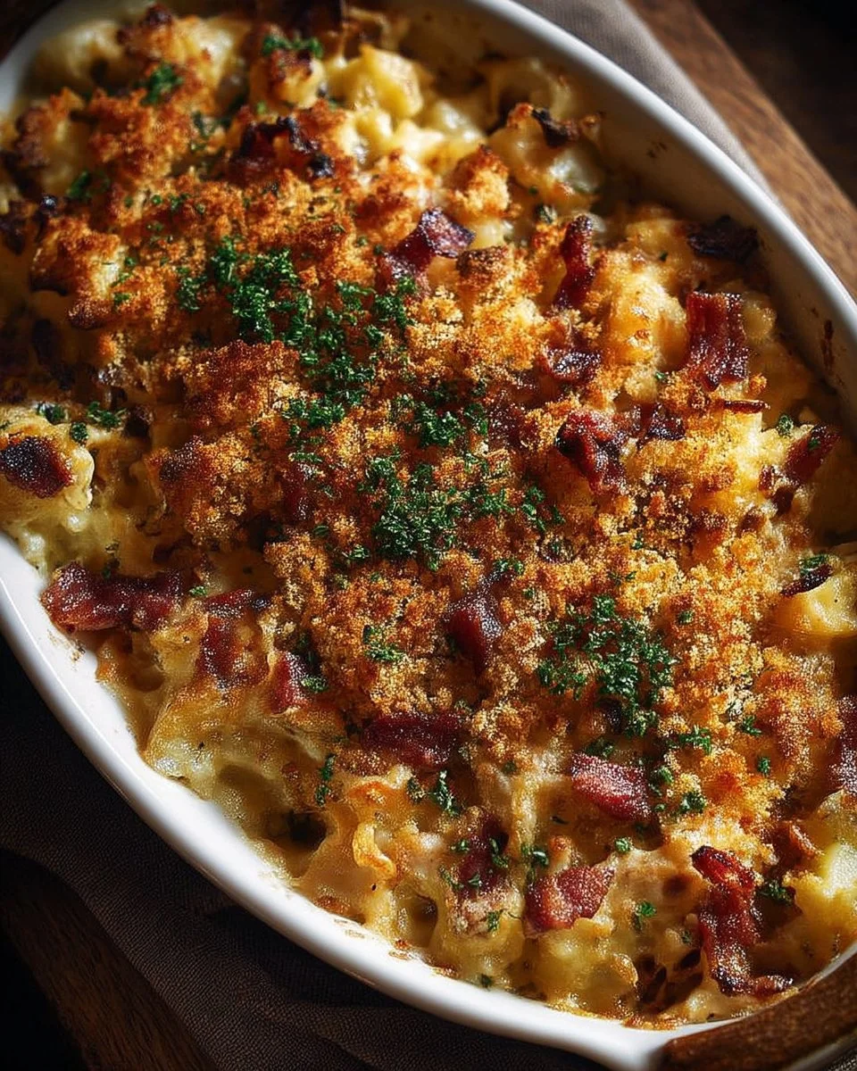 Crumble Salé de Pommes de Terre, Bacon et Oignons, plat délicieux et réconfortant