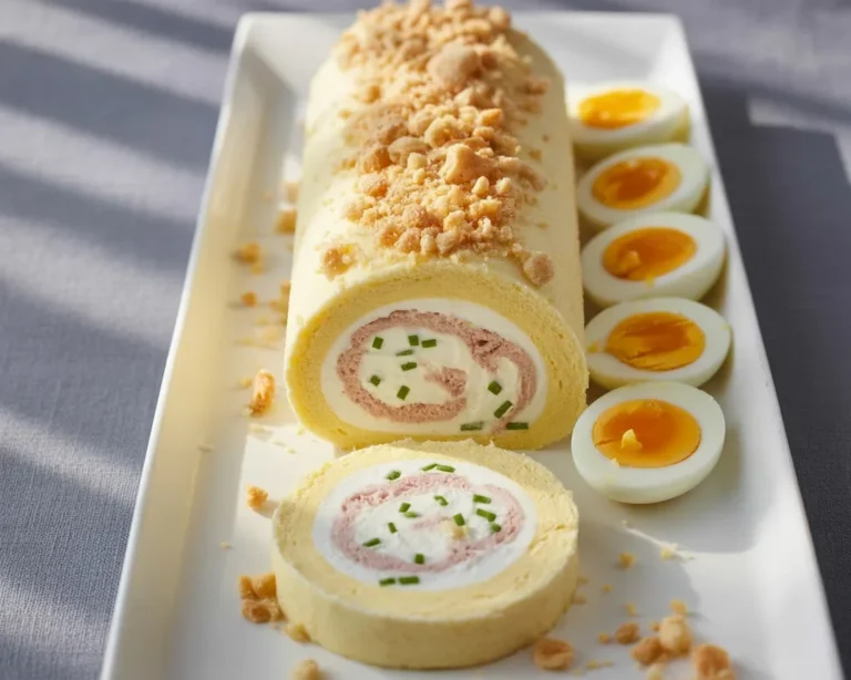 Bûche Salée Œufs Mimosa & Thon, apéritif savoureux et rapide pour les fêtes.