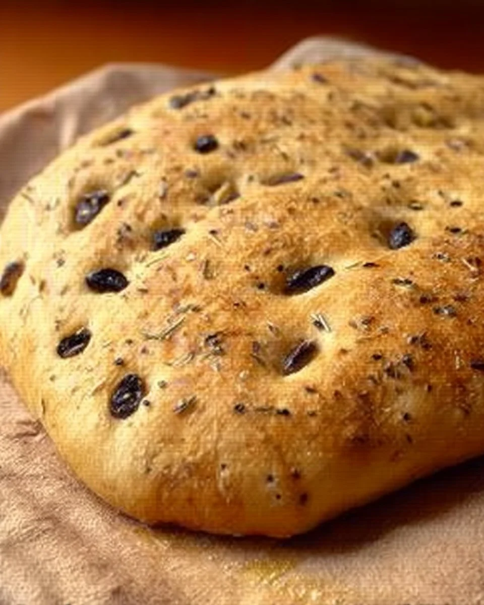 Fougasse aux Olives - Pain provençal moelleux et parfumé avec des olives