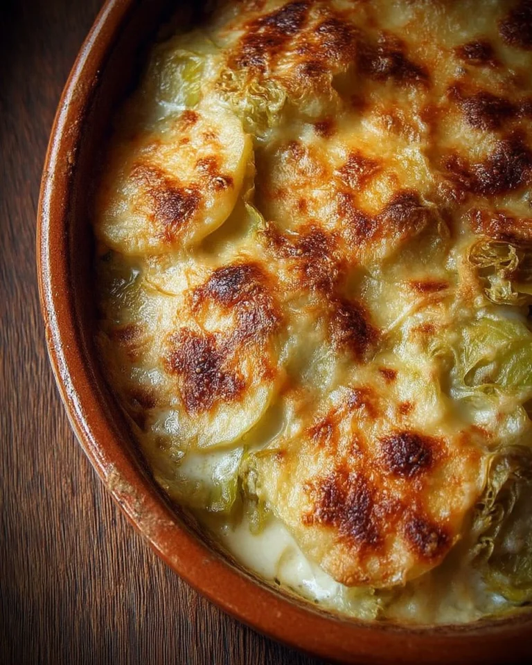 Gratin de Poireaux et Pommes de Terre, plat réconfortant et savoureux