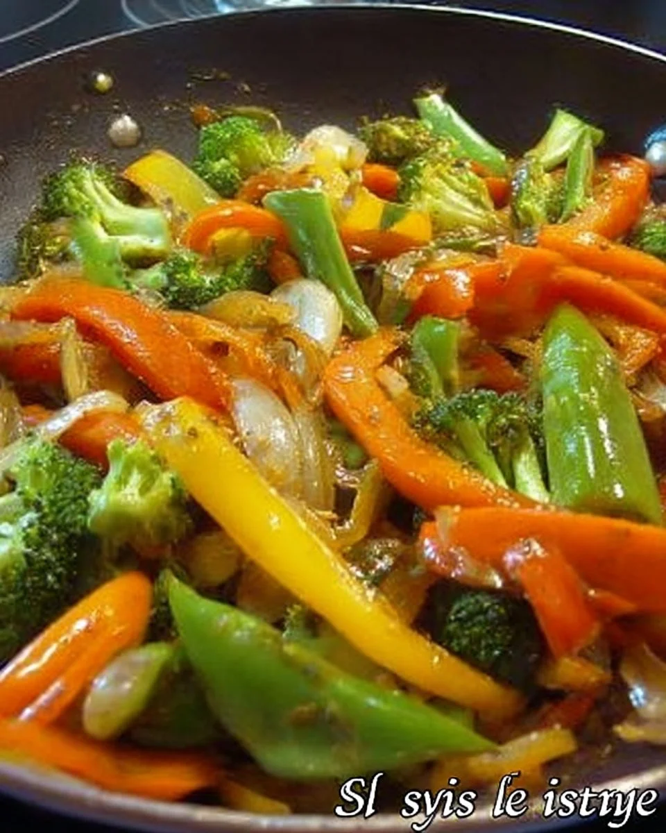 Assiette de légumes sautés teriyaki colorés et savoureux
