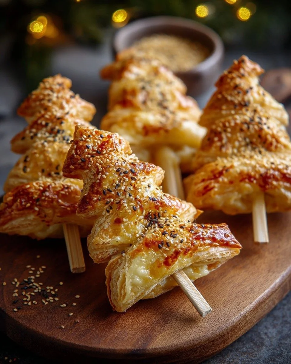 Mini sapins feuilletés au fromage, apéritif festif et savoureux