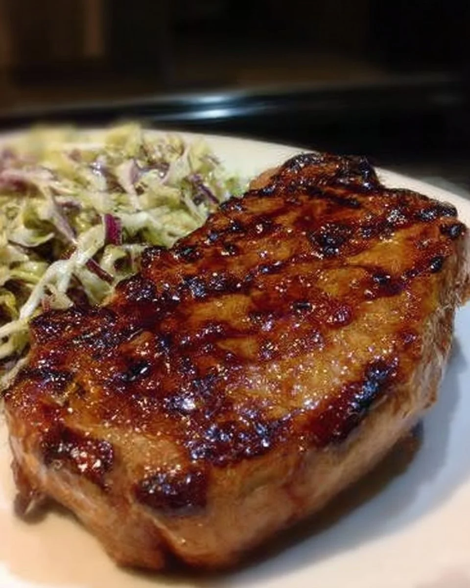 Longe de porc BBQ marinée au teriyaki prête à être grillée