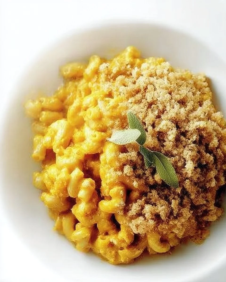 Macaroni au fromage à la citrouille, un plat crémeux et savoureux fait maison.