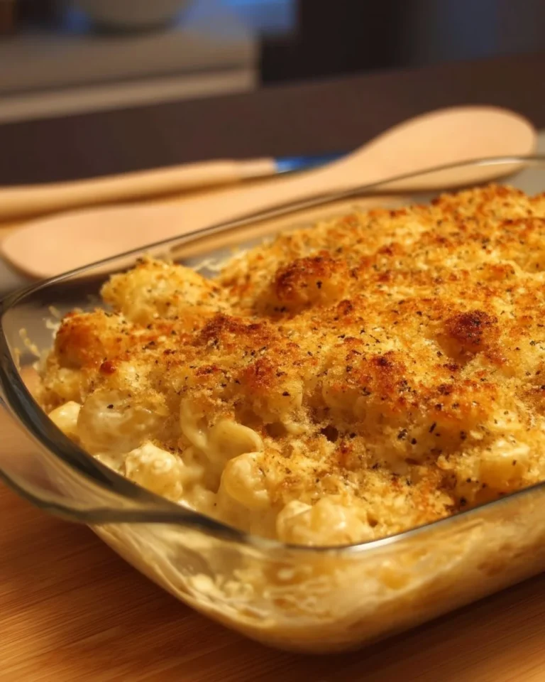Boulettes de macaroni au fromage maison cuites au four, prêtes à servir.