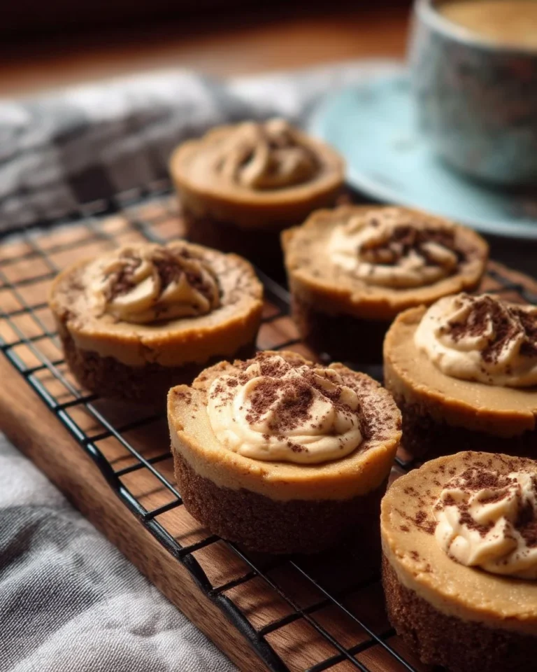 Mini-gâteaux moka au fromage sur une assiette, décoration au café