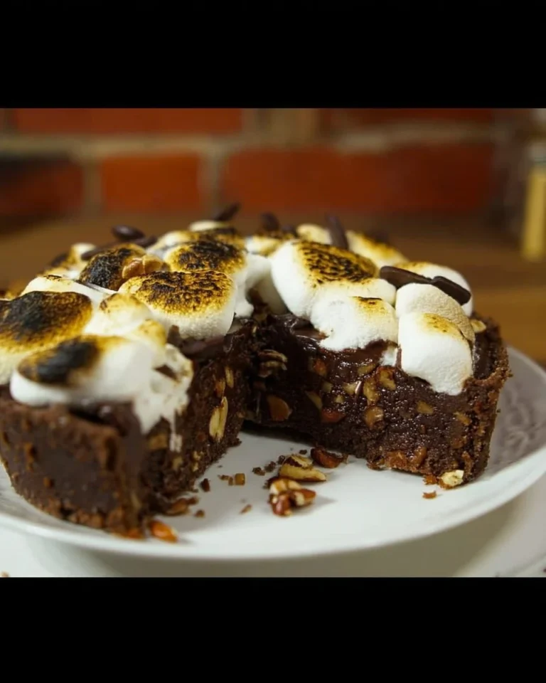 Une délicieuse part de Mississippi Mud Pie en chocolat avec noix et garniture