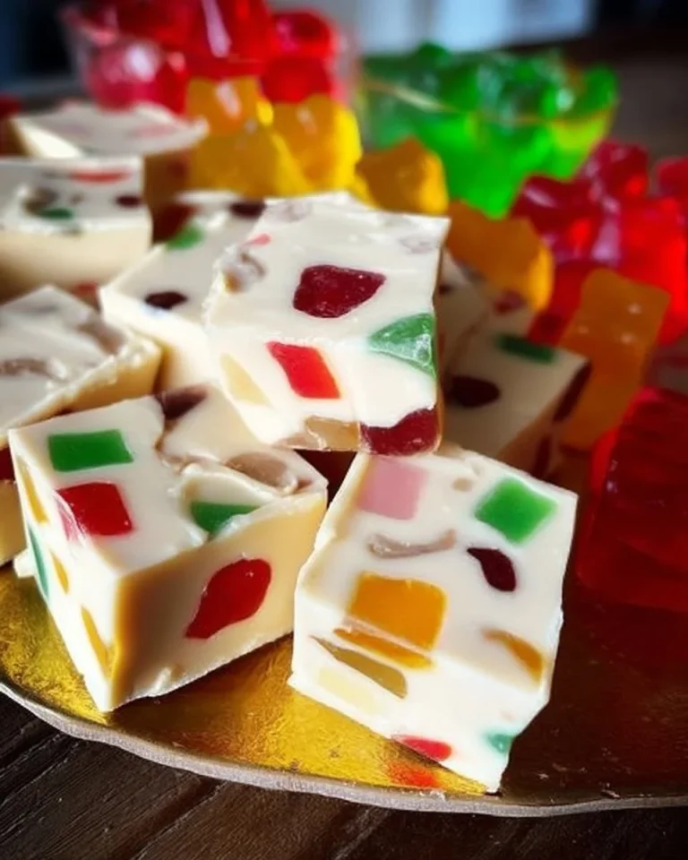 Nougat de Noël aux jujubes, une friandise sucrée parfaite pour les fêtes.