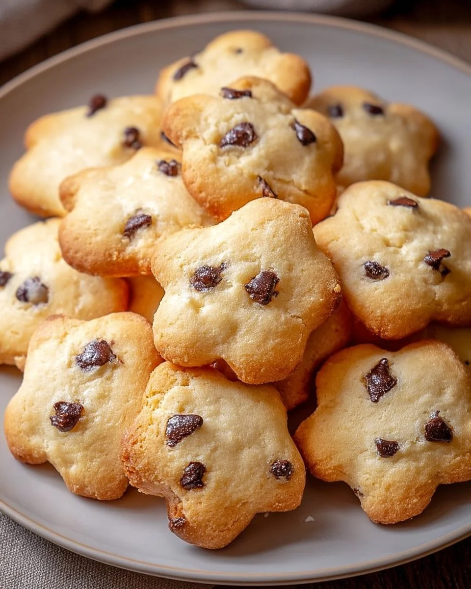 Petits sablés au chocolat avec pépites de chocolat sur une assiette