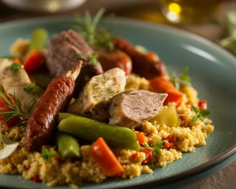 Recette de couscous boeuf poulet merguez avec légumes et semoule