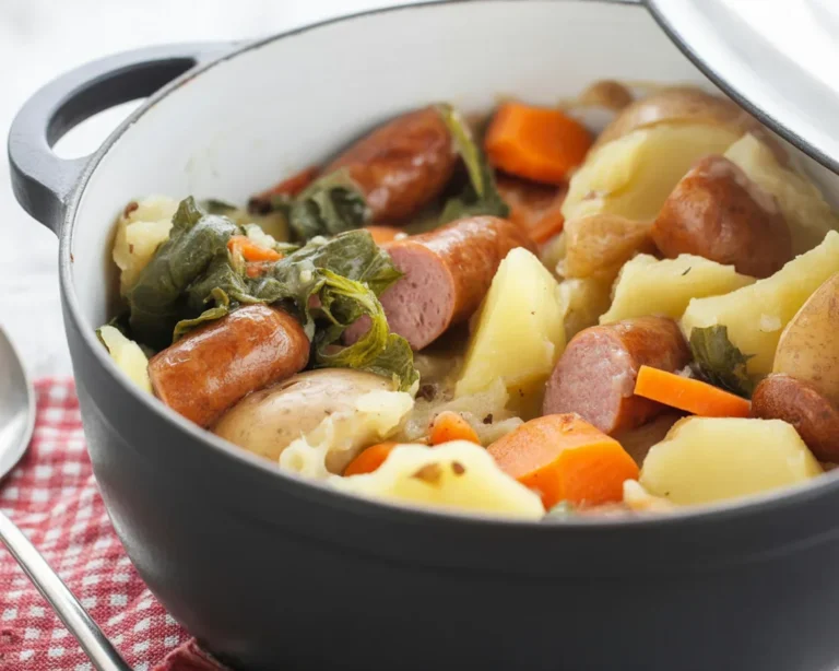 Recette traditionnelle de potée au chou avec viande et légumes