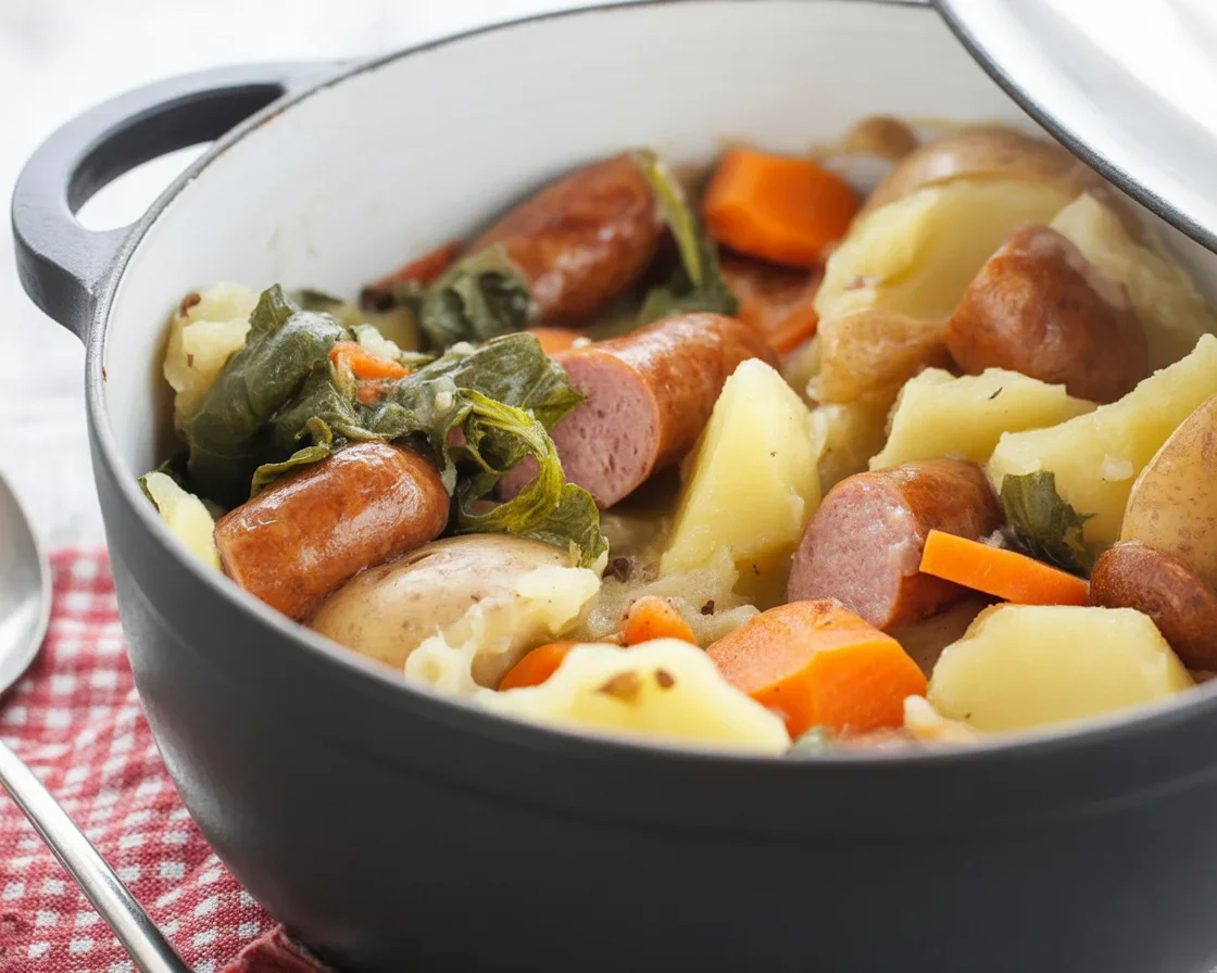 Recette traditionnelle de potée au chou avec viande et légumes