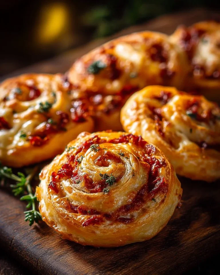 Roulés feuilletés au chorizo et fromage, apéritif savoureux et croustillant.