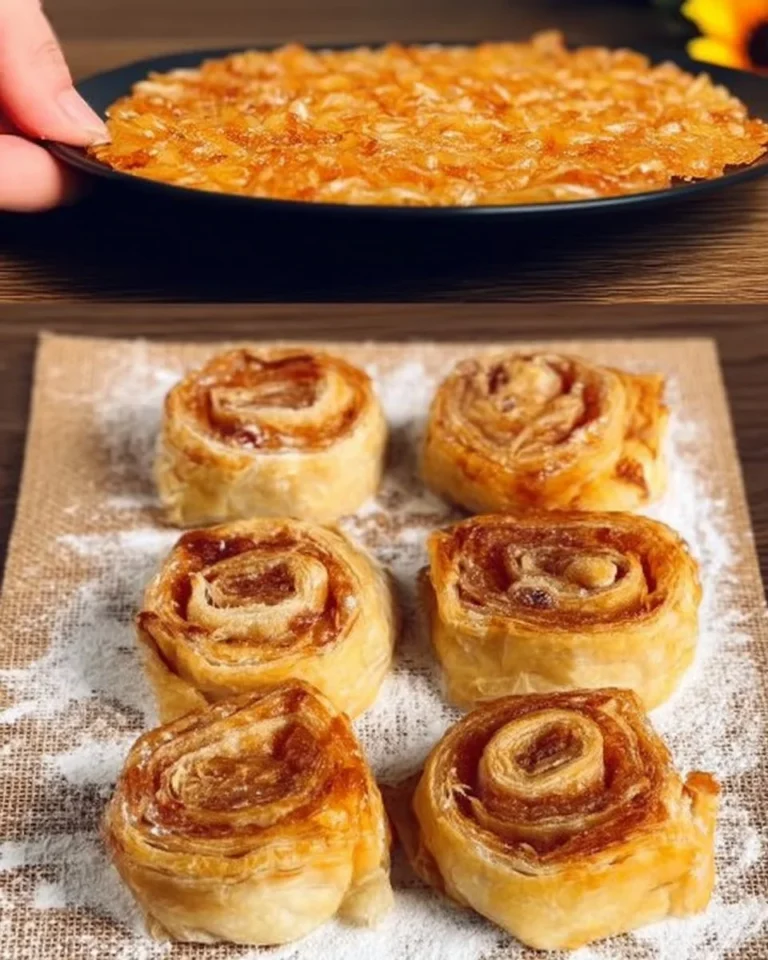 Roulés feuilletés aux pommes croustillants et dorés, idéaux pour le dessert.