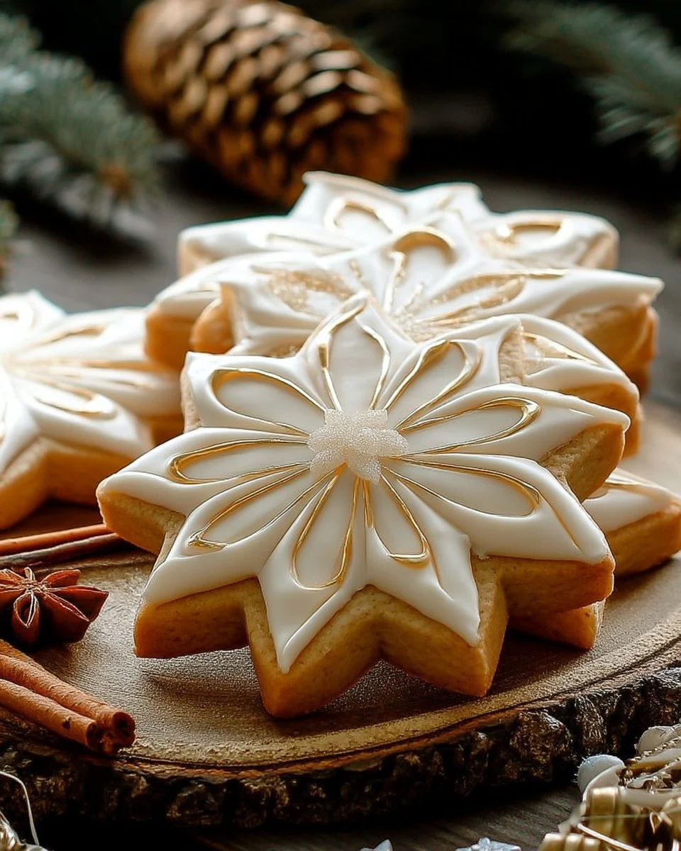Sablés de Noël à la cannelle avec glaçage doré