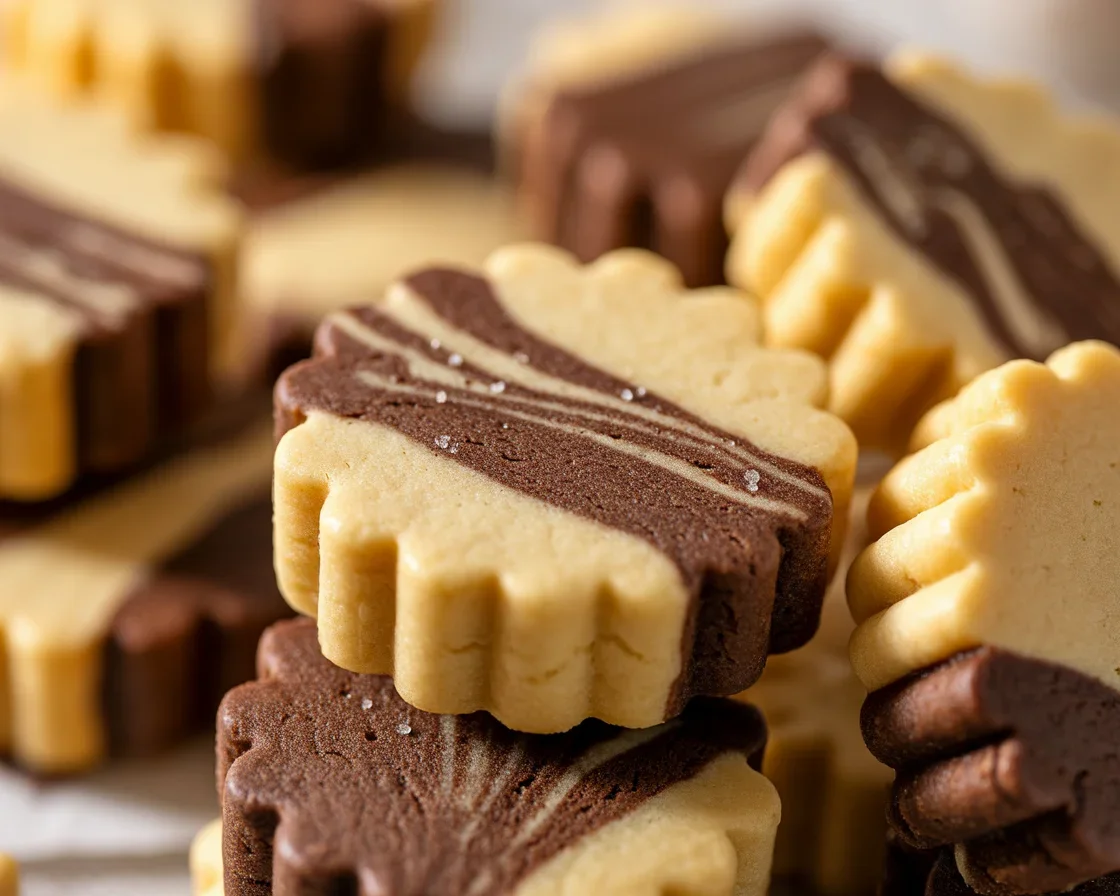 Sablés Marbrés Vanille & Chocolat, biscuits croquants exquis pour Noël.