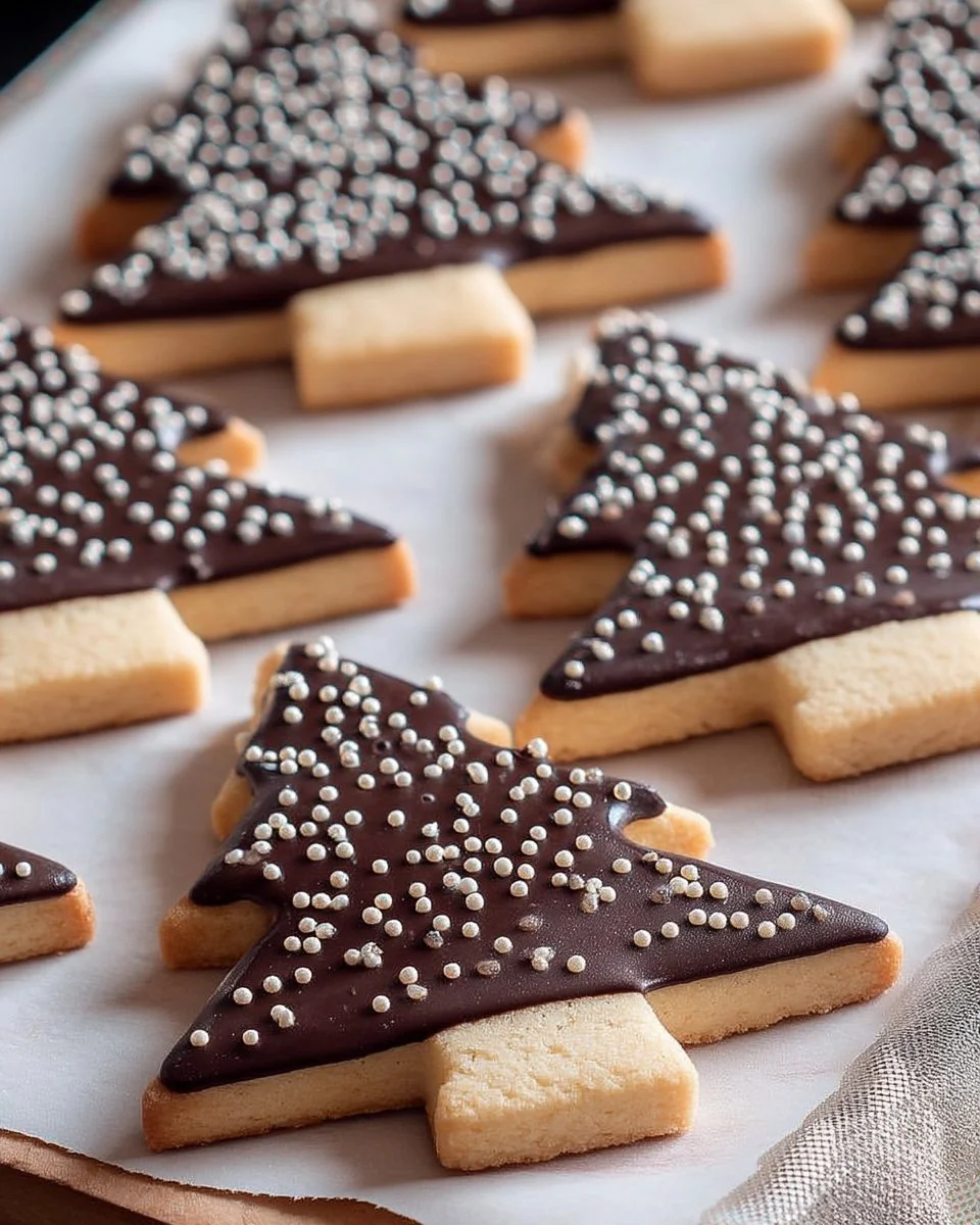 Sablés au Chocolat Sapins, croquants et fondants