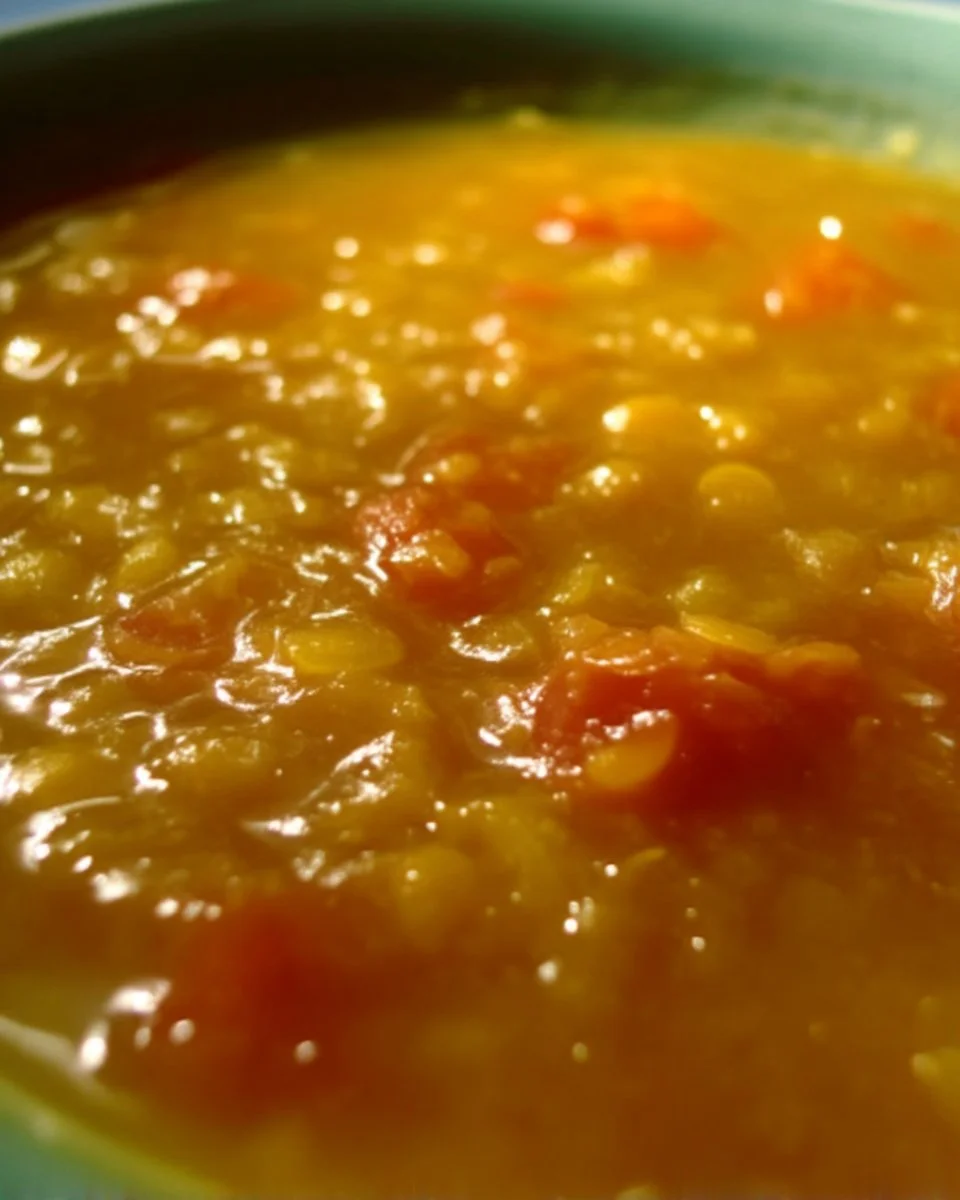 Bol de soupe de lentilles au cari fait maison avec épices et légumes