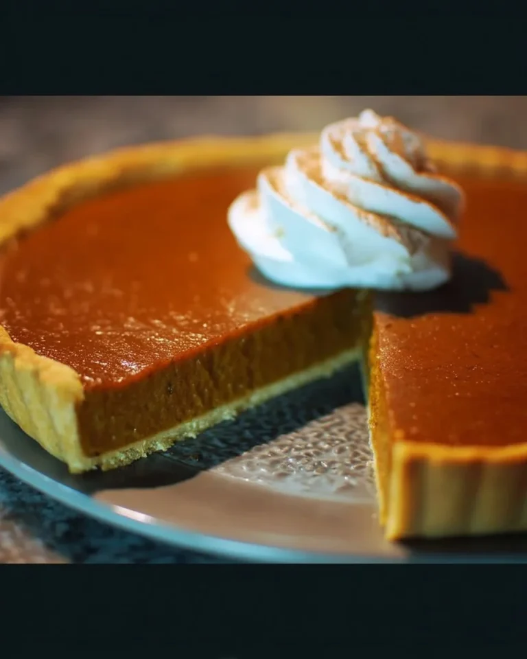 Tarte à la citrouille et aux épices avec une croûte dorée et garniture crémeuse