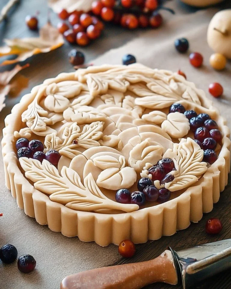 Tarte rustique aux pommes et fruits rouges sur une table en bois