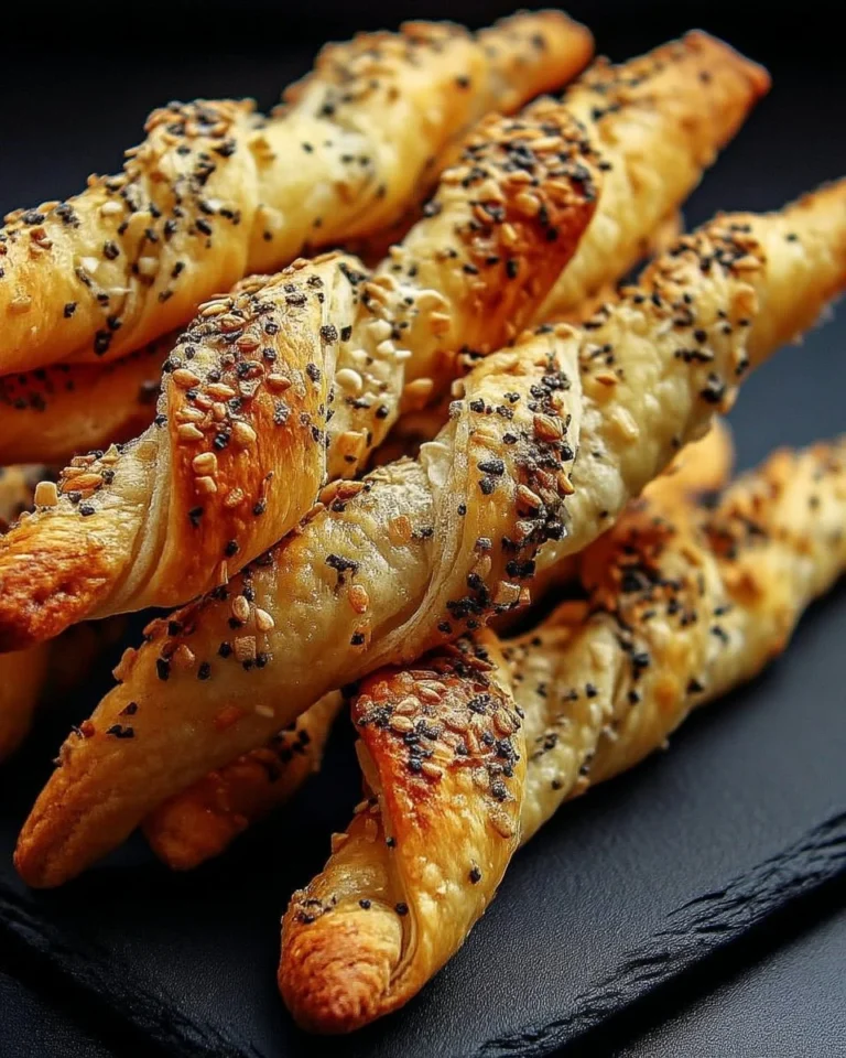 Torsades Feuilletées au Fromage avec Graines Croquantes sur une assiette