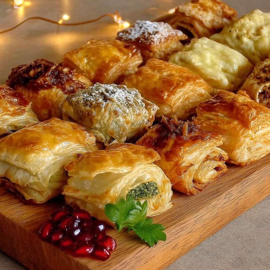 Assortiment de mini-feuilletés gourmands prêts à être dégustés