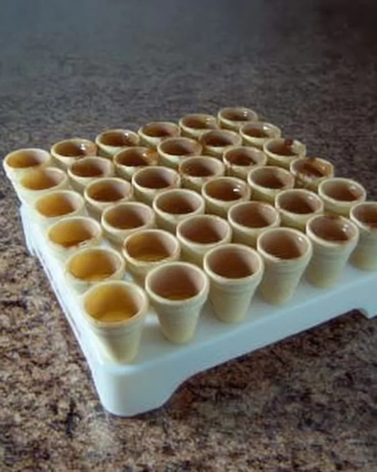 Mini-cornets à l'érable sur un plateau, délicieuses friandises sucrées.