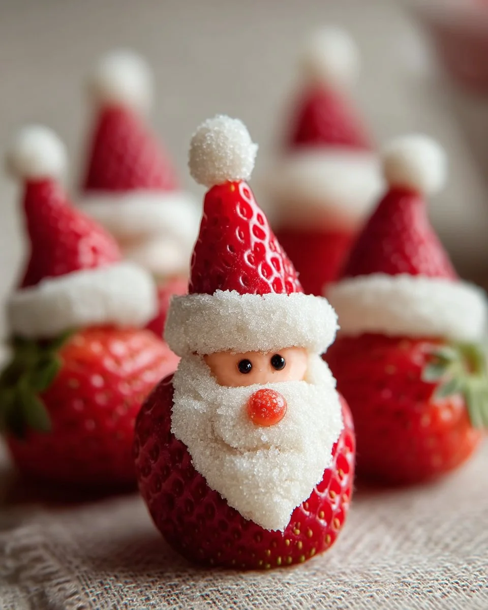 Décoration de Noël avec un Père Noël en fraises