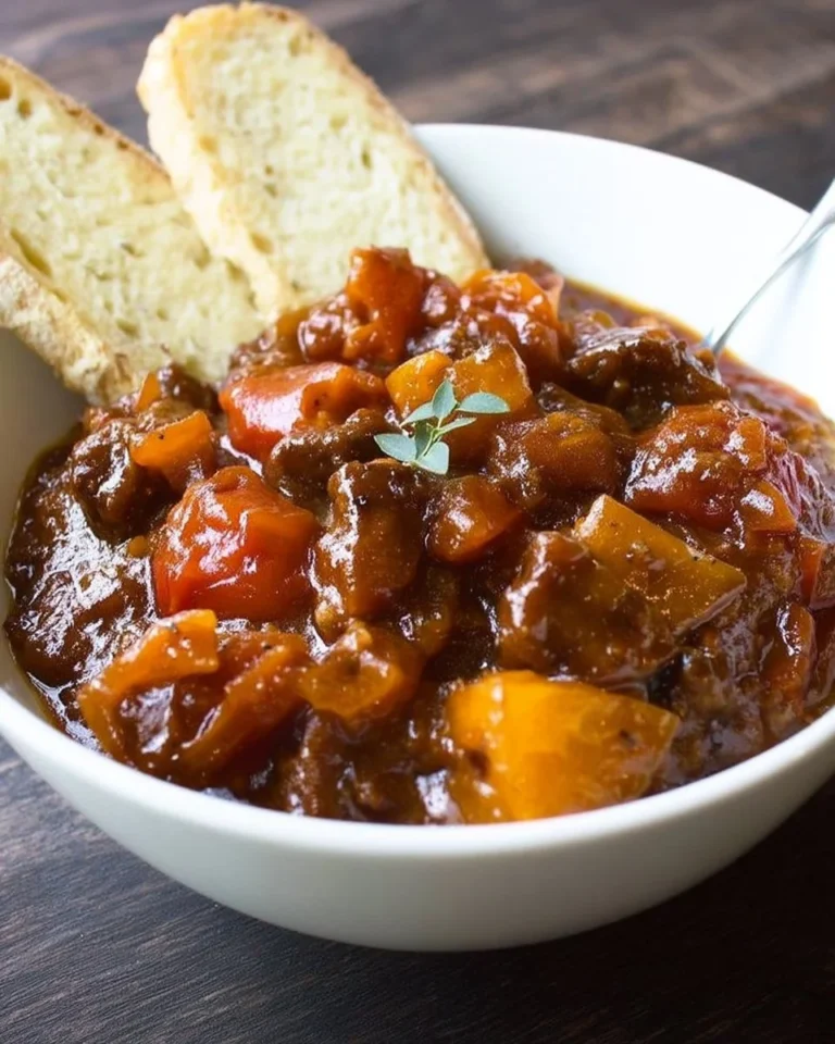 Râgout de boeuf aux tomates prêt à être servi