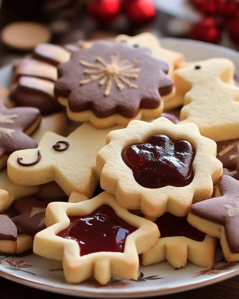 Sablés de Noël à découper avec chocolat et confiture