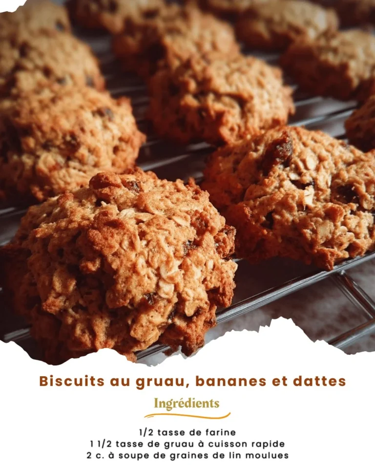 Biscuits moelleux au gruau, bananes et dattes, parfaits comme en-cas sain
