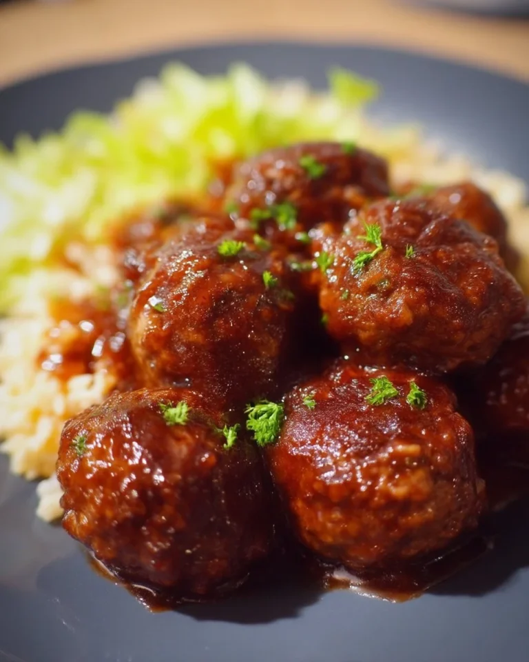 Boulettes de boeuf haché à la Steeve servies dans un plat appétissant.