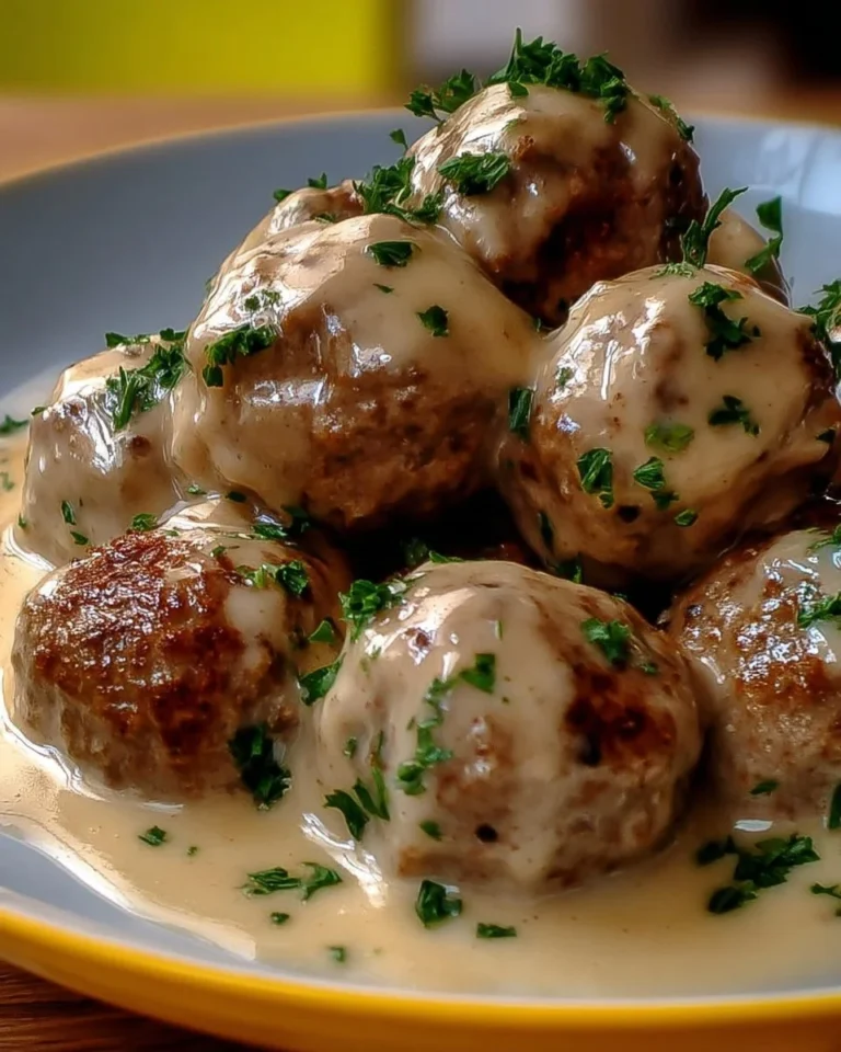 Boulettes de bœuf dans une sauce blanche crémée Plate savoureuse et familiale