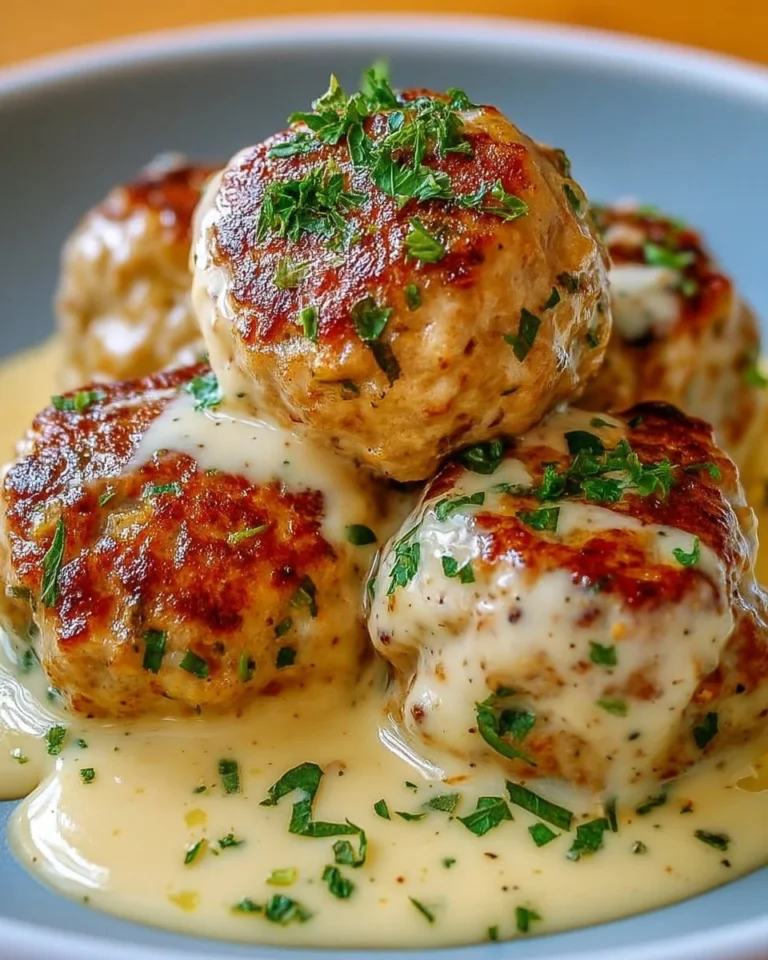 Boulettes de Dinde sauce blanche au citron servies avec des légumes frais.