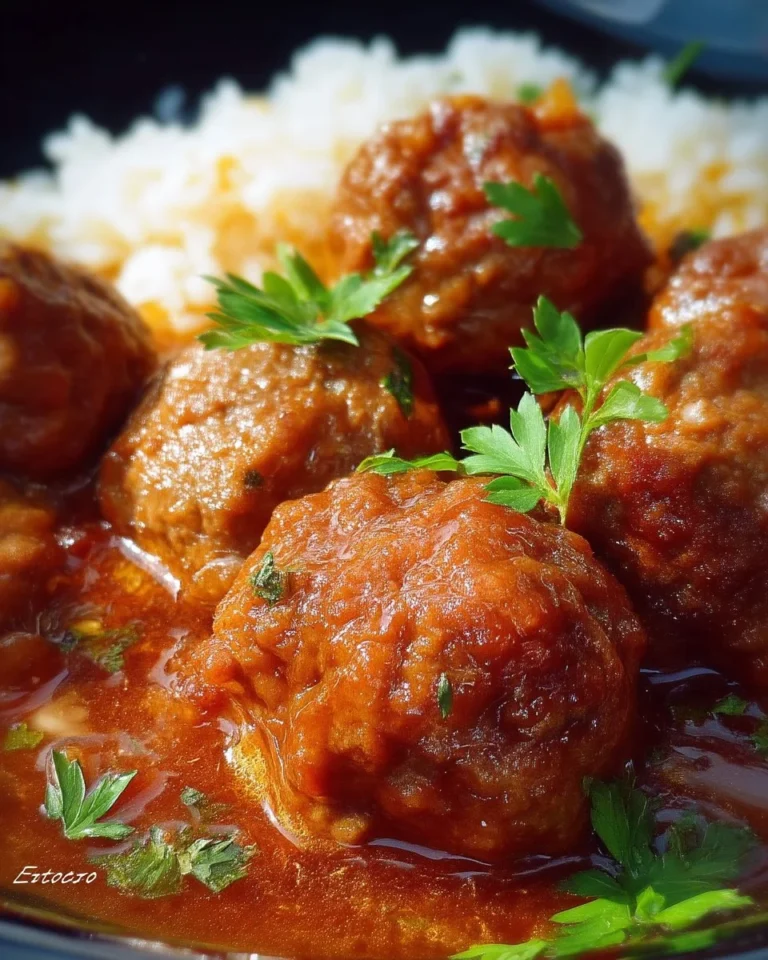 Boulettes espagnoles Luchio servies avec garnitures savoureuses