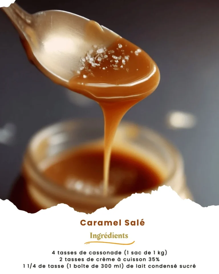 Pot de Caramel Salé fait maison avec une texture crémeuse et un goût exquis.