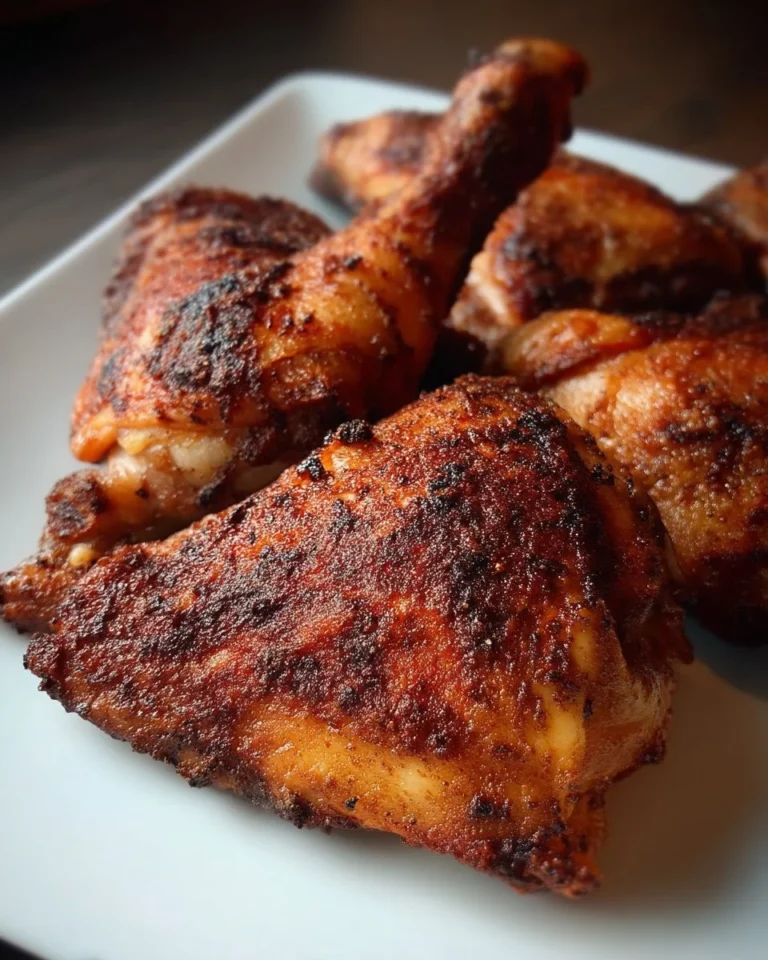 Cuisses de poulet BBQ croustillantes prêtes à déguster sur un barbecue.