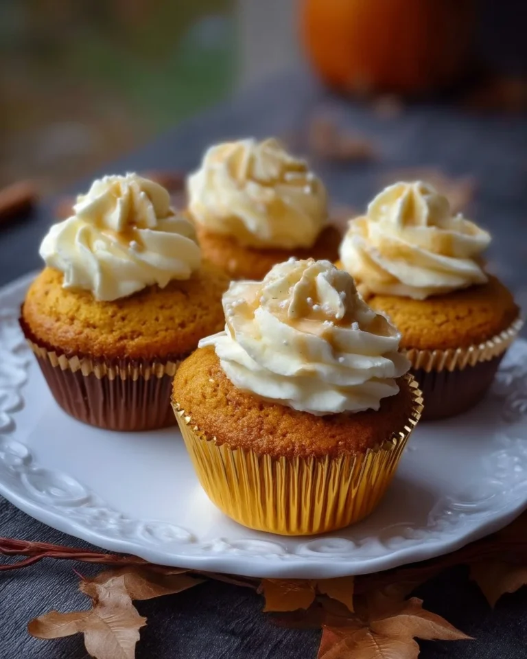 Cupcakes à la citrouille avec glaçage au caramel et épices