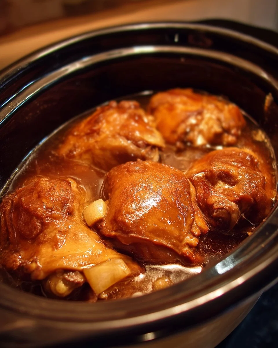 Demi-poulets asiatiques cuisinés dans une mijoteuse