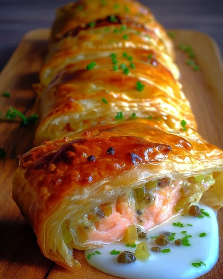 Feuilleté saumon et poireaux, un plat délicieux et croustillant