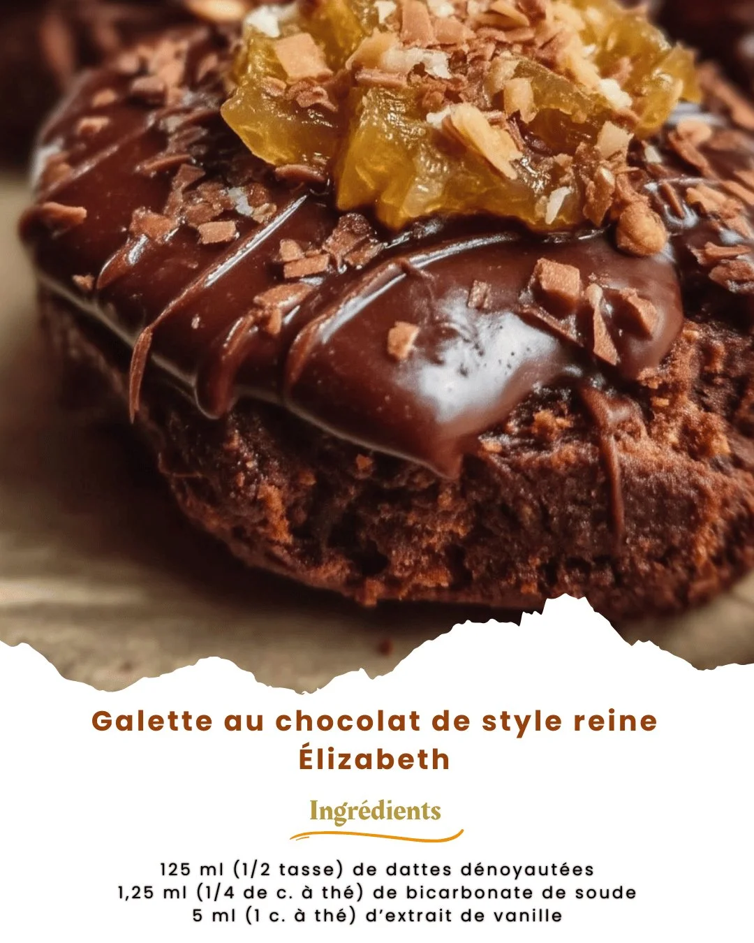 Galette au chocolat de style reine Élizabeth, une pâtisserie savoureuse et traditionnelle.