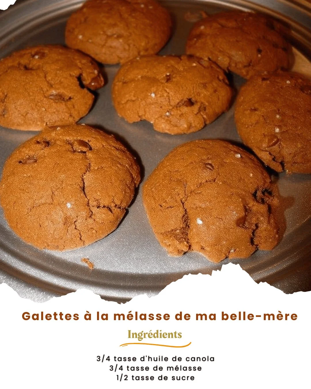 Galettes à la mélasse préparées selon la recette de ma belle-mère