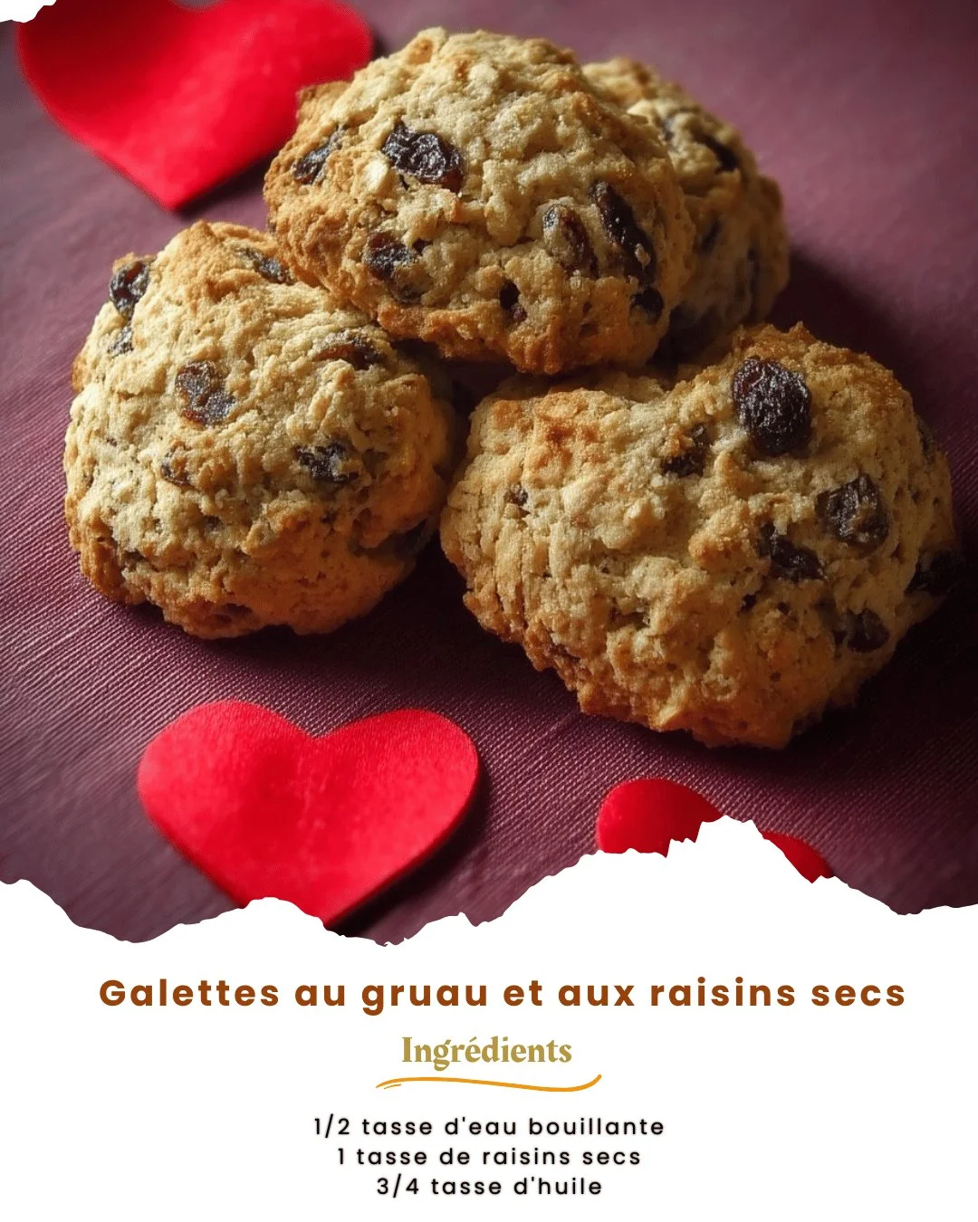 Galettes au gruau et raisins secs sur une assiette, prêtes à déguster.