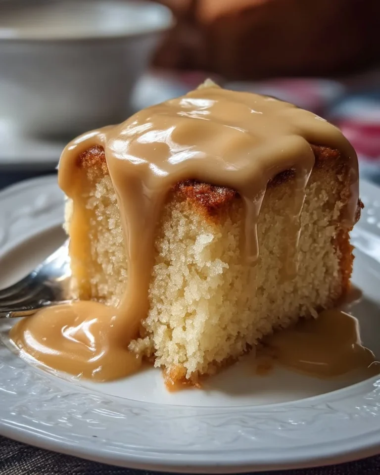 Gâteau à la vanille avec sauce sucre à la crème savoureuse