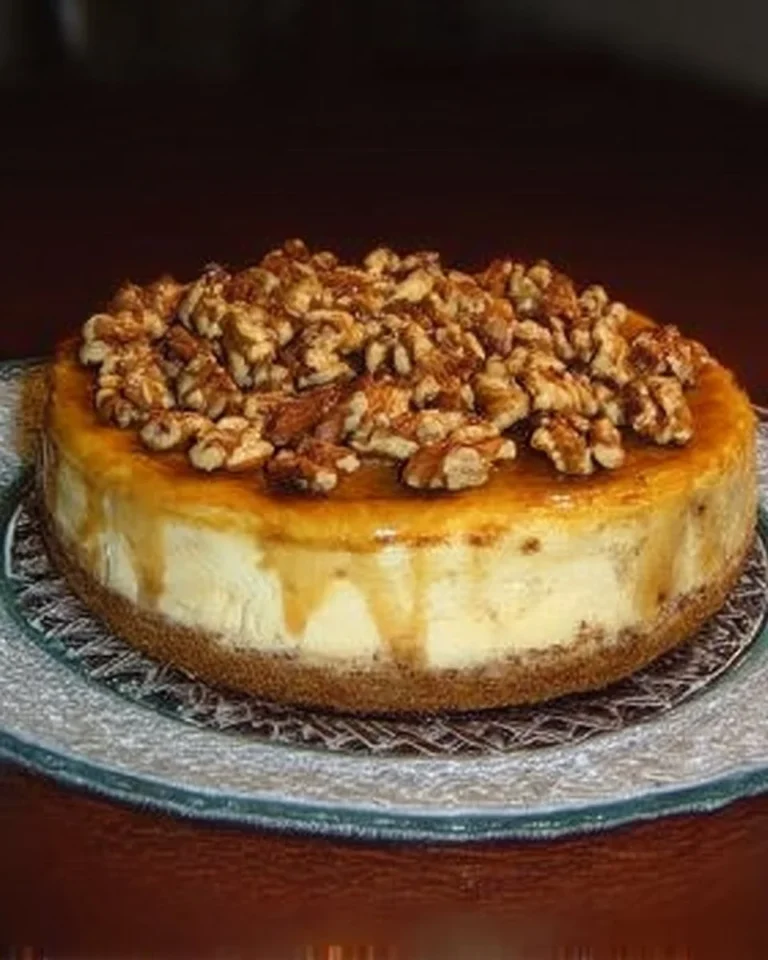 Gâteau au fromage à l'érable et noix, un dessert délicieux et gourmand