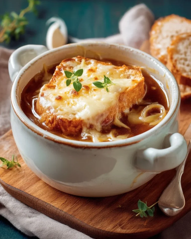 Soupe à l'oignon légère avec une saveur de sirop d'érable