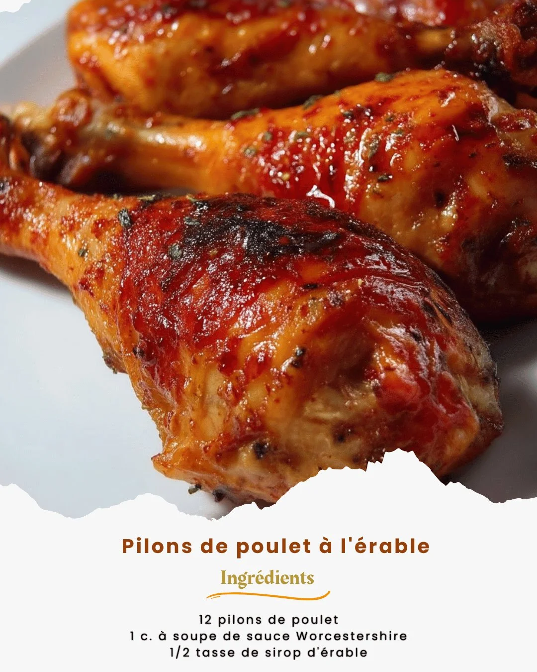 Cuisses de poulet à l'érable, croustillantes et juteuses, prêtes à être dégustées.